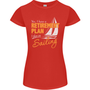 Retirement Plan Sailing Sailor Boat Funny Womens Petite Cut T-Shirt Red