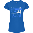 Retirement Plan Sailing Sailor Boat Funny Womens Petite Cut T-Shirt Royal Blue