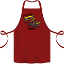 Retro 80s Music Cassette Old School Spinner Cotton Apron 100% Organic Maroon