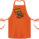 Retro 80s Music Cassette Old School Spinner Cotton Apron 100% Organic Orange