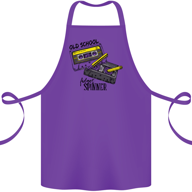 Retro 80s Music Cassette Old School Spinner Cotton Apron 100% Organic Purple
