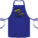Retro 80s Music Cassette Old School Spinner Cotton Apron 100% Organic Royal Blue