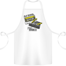 Retro 80s Music Cassette Old School Spinner Cotton Apron 100% Organic White