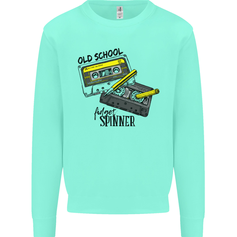 Retro 80s Music Cassette Old School Spinner Kids Sweatshirt Jumper Peppermint