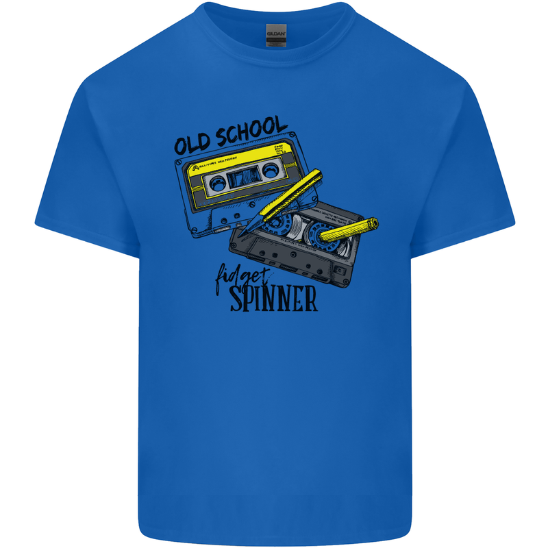 Retro 80s Music Cassette Old School Spinner Kids T-Shirt Childrens Royal Blue