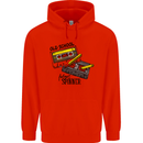 Retro 80s Music Cassette Old School Spinner Mens 80% Cotton Hoodie Bright Red