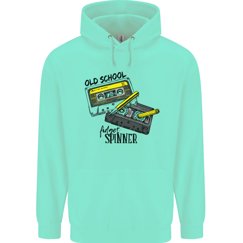 Retro 80s Music Cassette Old School Spinner Mens 80% Cotton Hoodie Peppermint