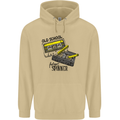 Retro 80s Music Cassette Old School Spinner Mens 80% Cotton Hoodie Sand