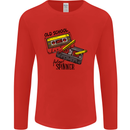 Retro 80s Music Cassette Old School Spinner Mens Long Sleeve T-Shirt Red