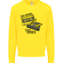 Retro 80s Music Cassette Old School Spinner Mens Sweatshirt Jumper Yellow