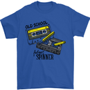 Retro 80s Music Cassette Old School Spinner Mens T-Shirt Cotton Gildan Royal Blue