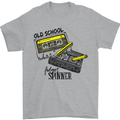Retro 80s Music Cassette Old School Spinner Mens T-Shirt Cotton Gildan Sports Grey