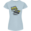Retro 80s Music Cassette Old School Spinner Womens Petite Cut T-Shirt Light Blue