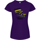 Retro 80s Music Cassette Old School Spinner Womens Petite Cut T-Shirt Purple
