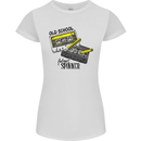 Retro 80s Music Cassette Old School Spinner Womens Petite Cut T-Shirt White