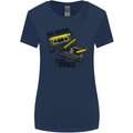 Retro 80s Music Cassette Old School Spinner Womens Wider Cut T-Shirt Navy Blue