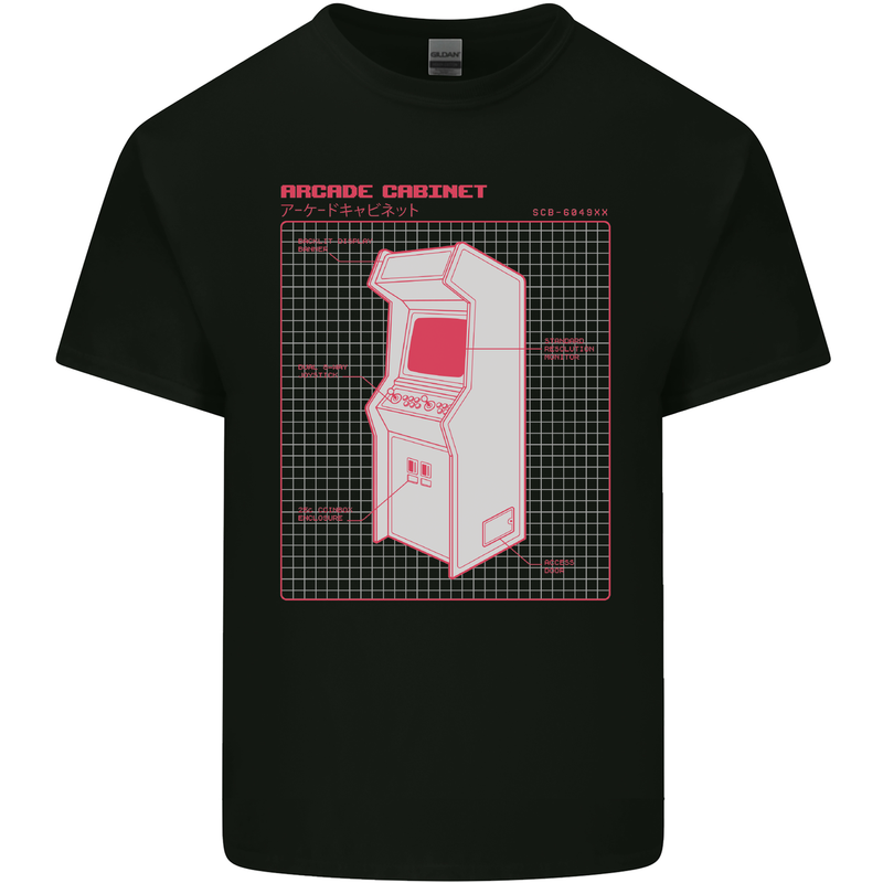 Retro Arcade Game Cabinet Gaming Gamer Kids T-Shirt Childrens Black
