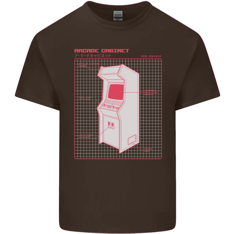 Retro Arcade Game Cabinet Gaming Gamer Kids T-Shirt Childrens Chocolate