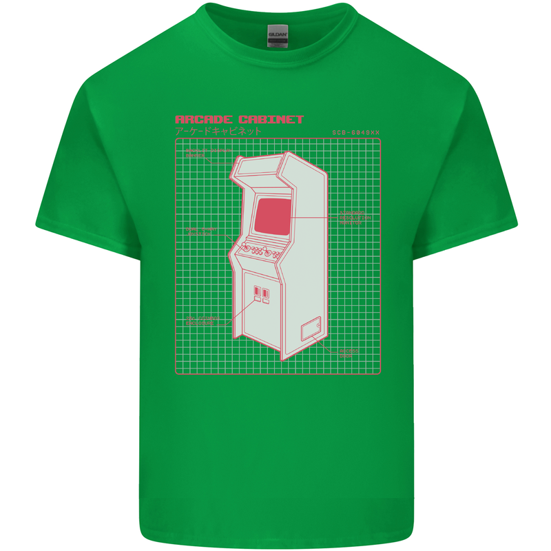 Retro Arcade Game Cabinet Gaming Gamer Kids T-Shirt Childrens Irish Green