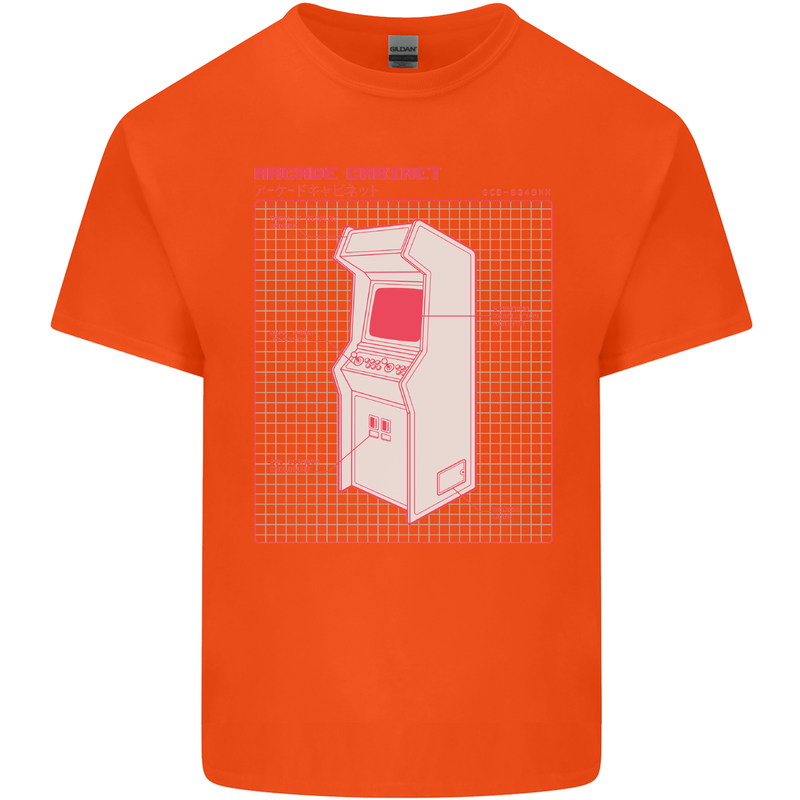 Retro Arcade Game Cabinet Gaming Gamer Kids T-Shirt Childrens Orange