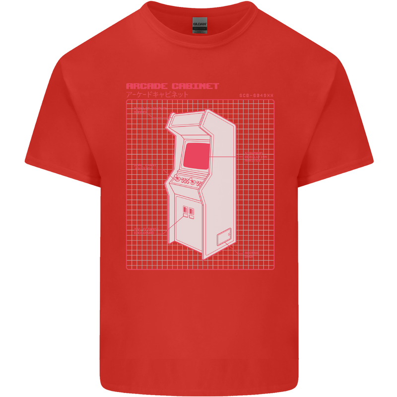 Retro Arcade Game Cabinet Gaming Gamer Kids T-Shirt Childrens Red