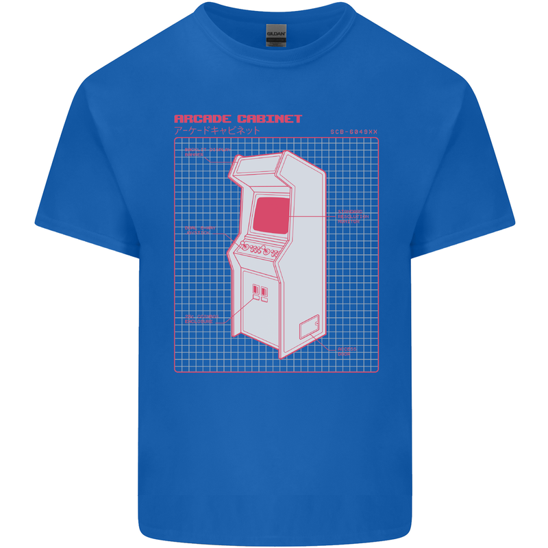 Retro Arcade Game Cabinet Gaming Gamer Kids T-Shirt Childrens Royal Blue