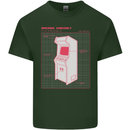 Retro Arcade Game Cabinet Gaming Gamer Mens Cotton T-Shirt Tee Top Forest Green