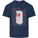 Retro Arcade Game Cabinet Gaming Gamer Mens Cotton T-Shirt Tee Top Navy Blue
