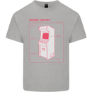 Retro Arcade Game Cabinet Gaming Gamer Mens Cotton T-Shirt Tee Top Sports Grey