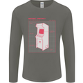 Retro Arcade Game Cabinet Gaming Gamer Mens Long Sleeve T-Shirt Charcoal