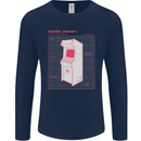 Retro Arcade Game Cabinet Gaming Gamer Mens Long Sleeve T-Shirt Navy Blue