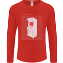 Retro Arcade Game Cabinet Gaming Gamer Mens Long Sleeve T-Shirt Red