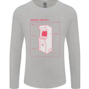 Retro Arcade Game Cabinet Gaming Gamer Mens Long Sleeve T-Shirt Sports Grey