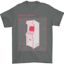Retro Arcade Game Cabinet Gaming Gamer Mens T-Shirt Cotton Gildan Charcoal
