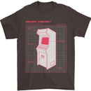 Retro Arcade Game Cabinet Gaming Gamer Mens T-Shirt Cotton Gildan Dark Chocolate