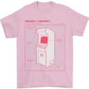Retro Arcade Game Cabinet Gaming Gamer Mens T-Shirt Cotton Gildan Light Pink