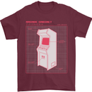 Retro Arcade Game Cabinet Gaming Gamer Mens T-Shirt Cotton Gildan Maroon