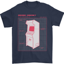 Retro Arcade Game Cabinet Gaming Gamer Mens T-Shirt Cotton Gildan Navy Blue