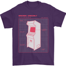 Retro Arcade Game Cabinet Gaming Gamer Mens T-Shirt Cotton Gildan Purple