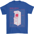 Retro Arcade Game Cabinet Gaming Gamer Mens T-Shirt Cotton Gildan Royal Blue