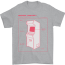 Retro Arcade Game Cabinet Gaming Gamer Mens T-Shirt Cotton Gildan Sports Grey