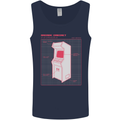 Retro Arcade Game Cabinet Gaming Gamer Mens Vest Tank Top Navy Blue