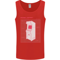 Retro Arcade Game Cabinet Gaming Gamer Mens Vest Tank Top Red