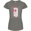 Retro Arcade Game Cabinet Gaming Gamer Womens Petite Cut T-Shirt Charcoal