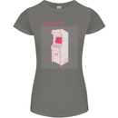 Retro Arcade Game Cabinet Gaming Gamer Womens Petite Cut T-Shirt Charcoal