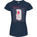 Retro Arcade Game Cabinet Gaming Gamer Womens Petite Cut T-Shirt Navy Blue