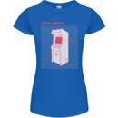 Retro Arcade Game Cabinet Gaming Gamer Womens Petite Cut T-Shirt Royal Blue