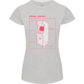 Retro Arcade Game Cabinet Gaming Gamer Womens Petite Cut T-Shirt Sports Grey