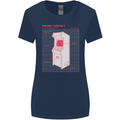 Retro Arcade Game Cabinet Gaming Gamer Womens Wider Cut T-Shirt Navy Blue