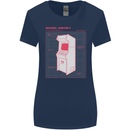 Retro Arcade Game Cabinet Gaming Gamer Womens Wider Cut T-Shirt Navy Blue